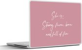 Laptop sticker - 14 inch - Powervrouwen - Voor haar - Spreuken - 32x5x23x5cm - Laptopstickers - Laptop skin - Cover
