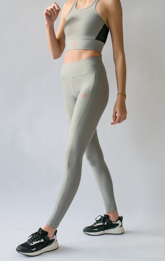 JUSS7 Sport Legging Extra Lang - Dames & Heren Sport Tight - Met Telefoonzak - Squat-Proof & Hoge Taille - Opel Grijs - Maat S van JUSS7 — afbeelding 3