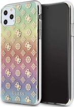 Guess 4G Peony Iridescent Glitter Back Cover voor Apple iPhone 11 Pro Max (6.5") - Regenboog