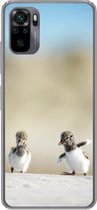 Geschikt voor Xiaomi Redmi Note 10 hoesje - Jongen - Zand - Vogels - Siliconen Telefoonhoesje