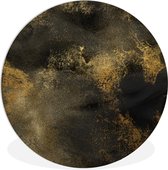 WallCircle - Wandcirkel ⌀ 60 - Goud - Zwart - Abstract - Ronde schilderijen woonkamer - Wandbord rond - Muurdecoratie cirkel - Kamer decoratie binnen - Wanddecoratie muurcirkel - Woonaccessoires