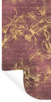 Muurstickers - Sticker Folie - Bloemen - Bladeren - Gold - 60x120 cm - Plakfolie - Muurstickers Kinderkamer - Zelfklevend Behang - Zelfklevend behangpapier - Stickerfolie