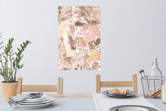 Muurstickers - Sticker Folie - Graniet - Kristallen - Roze - 40x60 cm - Plakfolie - Muurstickers Kinderkamer - Zelfklevend Behang - Zelfklevend behangpapier - Stickerfolie
