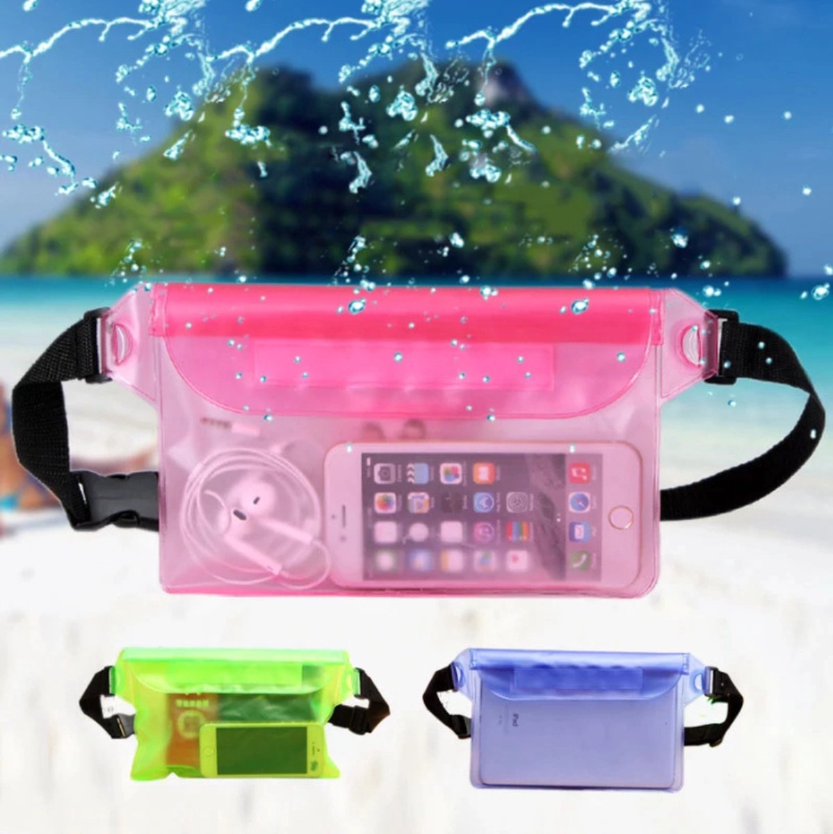 Fiory Waterdichte tas| Swimming Waist Bag| Waterdichte| Heuptas| Reistas| Schoudertas| Reistasje voor opbergen spulletjes|Waterproof| 2 Liter| Roze