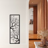 Wanddecoratie |Boom / Tree  decor | Metal - Wall Art | Muurdecoratie | Woonkamer |Zwart| 34x100cm
