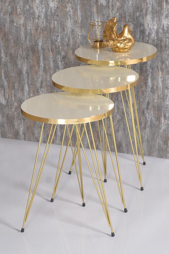 en.casa] Bijzettafel Ry set van 3 rond - 6 varianten | premiumXL