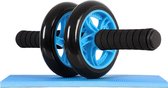 THUISCO Ab-roller met trainingsmat blauw