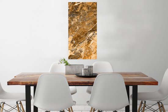 Poster Kristal - Geel - Graniet - Wit - 40x80 cm