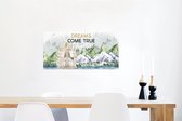 Poster Spreuken - Dreams come true - Quotes - Kids - Baby - Jongens - Meiden - 80x40 cm - Poster Babykamer