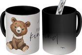 Magische Mok - Foto op Warmte Mokken - Koffiemok - Spreuken - Be kind - Kinderen - Teddybeer - Waterverf - Magic Mok - Beker - 350 ML - Theemok