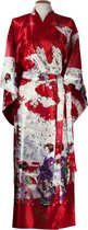 DongDong - Originele Japanse kimono - Polyester - Maiko motief - Rood - L/XL