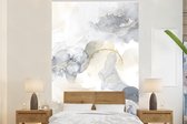 Behang - Fotobehang Marmer - Geel - Zwart - Breedte 145 cm x hoogte 220 cm