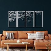 Wanddecoratie |Boom Van Leven / Tree of Life decor | Metal - Wall Art | Muurdecoratie | Woonkamer |Zilver| 100x50cm