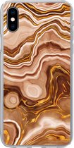 Coque iPhone Xs Max - Marbre - Doré - Motifs - Coque de téléphone en Siliconen