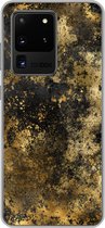 Geschikt voor Samsung Galaxy S20 Ultra hoesje - Goud - Zwart - Luxe - Siliconen Telefoonhoesje