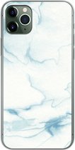 Geschikt voor iPhone 11 Pro Max hoesje - Marmer print - Wit - Patroon - Siliconen Telefoonhoesje