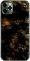 Geschikt voor iPhone 11 Pro Max hoesje - Goud - Verf - Abstract - Zwart - Siliconen Telefoonhoesje