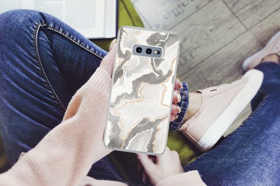 Coque Samsung Galaxy S10e - Marbre - Marron - Grijs - Coque de téléphone en Siliconen