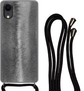 Coque avec cordon iPhone XR - Argent - Imprimé béton - Abstrait - Siliconen - Bandoulière - Coque arrière avec cordon - Coque pour téléphone avec cordon - Coque avec corde