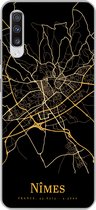 Telefoonhoesje Geschikt voor Samsung Galaxy A70 hoesje - Nîmes - Kaart - Goud - Siliconen Telefoonhoesje