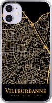 Telefoonhoesje Geschikt voor iPhone 11 hoesje - Villeurbanne - Kaart - Goud - Siliconen Telefoonhoesje