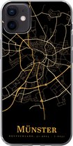Geschikt voor iPhone 12 mini hoesje - Münster - Kaart - Goud - Siliconen Telefoonhoesje