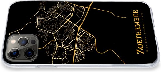 Coque iPhone 12 Pro - Zoetermeer - Carte - Or - Coque de téléphone en Siliconen