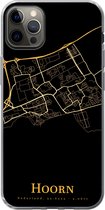Geschikt voor iPhone 12 Pro Max hoesje - Hoorn - Kaart - Gold - Siliconen Telefoonhoesje