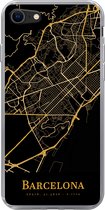 Geschikt voor iPhone 7 hoesje - Barcelona - Kaart - Goud - Siliconen Telefoonhoesje