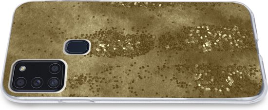 Coque Samsung Galaxy A21s - Or - Glitter - Structure - Coque de téléphone en Siliconen