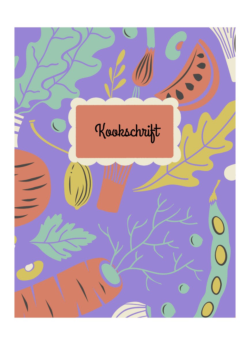 HappyBook - Kookschrift - Lila - Recepten - Receptenboek - Notitieboek - Kookboek - Cadeau - Kooknotities - Kookliefhebber - Softcover - Elastiek - Cadeau - Recepten Verzamelen - Familiegerechten - Reisrecepten - Vakantie Gerechten Opschrijven - Food