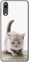 Geschikt voor Huawei P20 hoesje - Kitten - Kat - Huisdieren - Jongens - Kinderen - Meisjes - Siliconen Telefoonhoesje