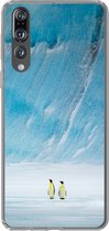 Geschikt voor Huawei P20 Pro hoesje - Twee keizerpinguïns voor een ijsberg - Siliconen Telefoonhoesje