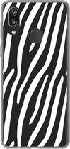 Geschikt voor Huawei P20 Lite (2020) hoesje - Dieren - Zebraprint - Zwart - Siliconen Telefoonhoesje