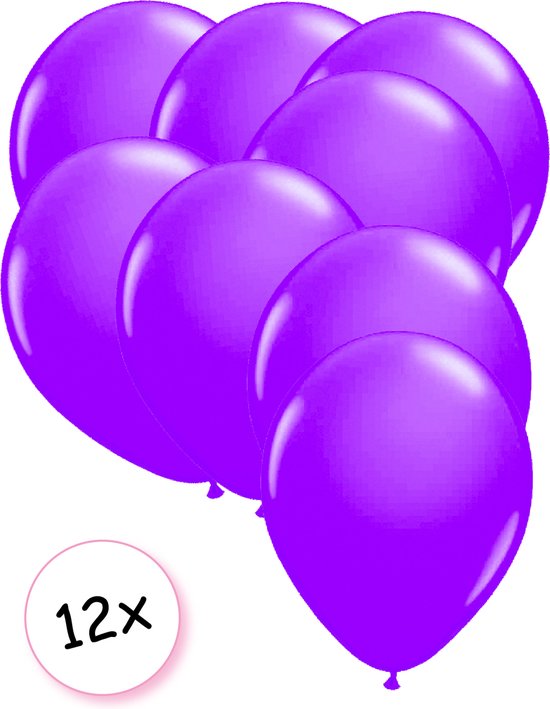 Ballonnen Neon Paars12 stuks 25 cm