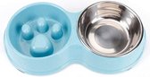 Darenci Dubbele Voerbak - Hondenbak - Voederbak - Anti Schrok Bak - Kattenbak - Hond - Poes - Puppy's - Hondenbrokken - Kattenbrokken - Drinkbak - RVS - Dog Bowl - Slowfeeder - Die