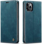 Apple iPhone 12 Pro Max - CaseMe hoesje met pasjeshouder - Bookcase - BLAUW