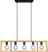 LED Hanglamp - Hangverlichting - Trion Aplon - E27 Fitting - 4-lichts - Rechthoek - Mat Zwart - Aluminium - BSE