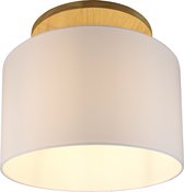 LED Plafondlamp - Plafondverlichting - Trinon Kiblon - E27 Fitting - Rond - Mat Bruin - Hout