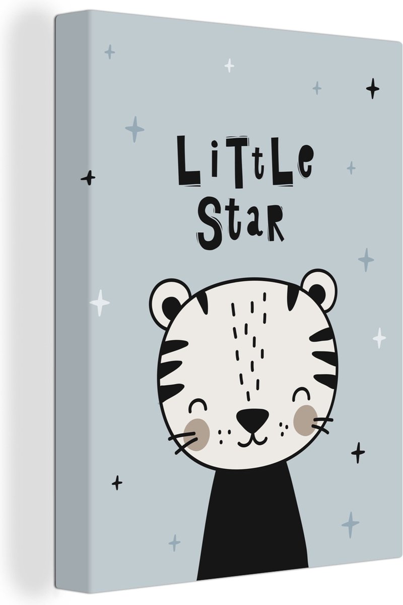 Canvas Schilderij Spreuken - Little star - Quotes - Baby - Kids - Kinderen - Jongens - Meiden - 90x120 cm - Wanddecoratie