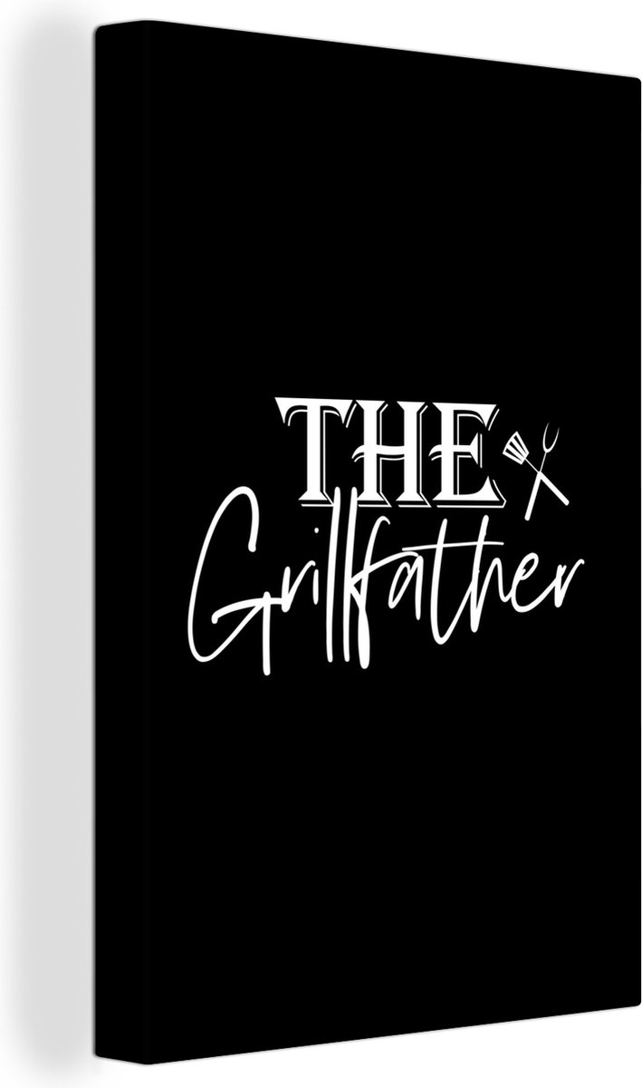 Canvas Schilderij Quote - Vader - Grill - Koken - The grill father - BBQ - barbecue - Spre