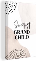 Canvas schilderij 90x140 cm - Wanddecoratie Spreuken - Kinderen - Familie - Grandchild - Muurdecoratie woonkamer - Slaapkamer decoratie - Kamer accessoires - Schilderijen
