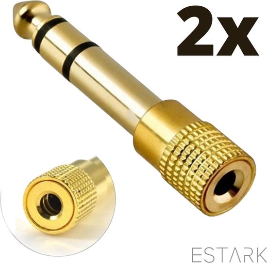 ESTARK® Audio Plug 2 PCS - Jack 6,35 mm (m) - Jack 3,5 mm (f) Adaptateur  Audio stéréo
