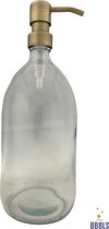 Zeepdispenser | Zeeppompje | Blanco | Transparant glas | 1 liter | Goud metaal pomp | Glas | BBBLS | Duurzaam