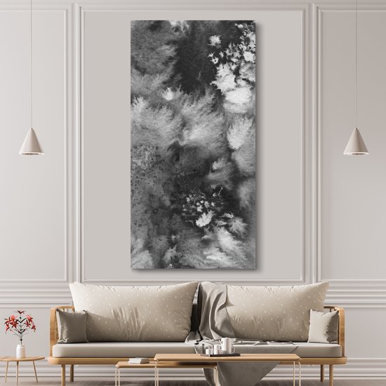 Toile Peinture Béton - Peinture - Zwart - 80x160 cm - Décoration murale
