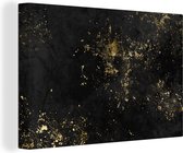 Toile Peinture Luxe - Goud - Zwart - 120x80 cm - Décoration murale