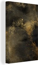 Canvas Schilderij Goud - Zwart - Luxe - 60x90 cm - Wanddecoratie