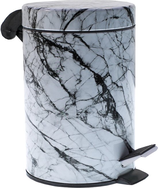 Poubelle De Salle De Bain à Pédale 3L - Acier Inox Brossé - Carrée - Neuf