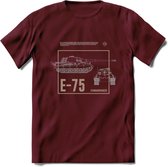 E75 leger T-Shirt | Unisex Army Tank Kleding | Dames / Heren Tanks ww2 shirt | Blueprint | Grappig bouwpakket Cadeau - Burgundy - S