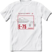 E75 leger T-Shirt | Unisex Army Tank Kleding | Dames / Heren Tanks ww2 shirt | Blueprint | Grappig bouwpakket Cadeau - Wit - M